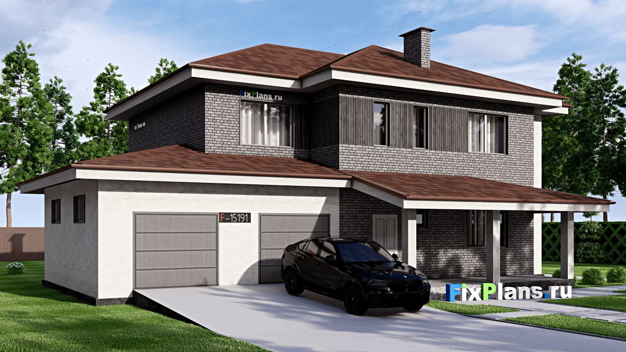 Двухэтажный дом F-15191 — фасад