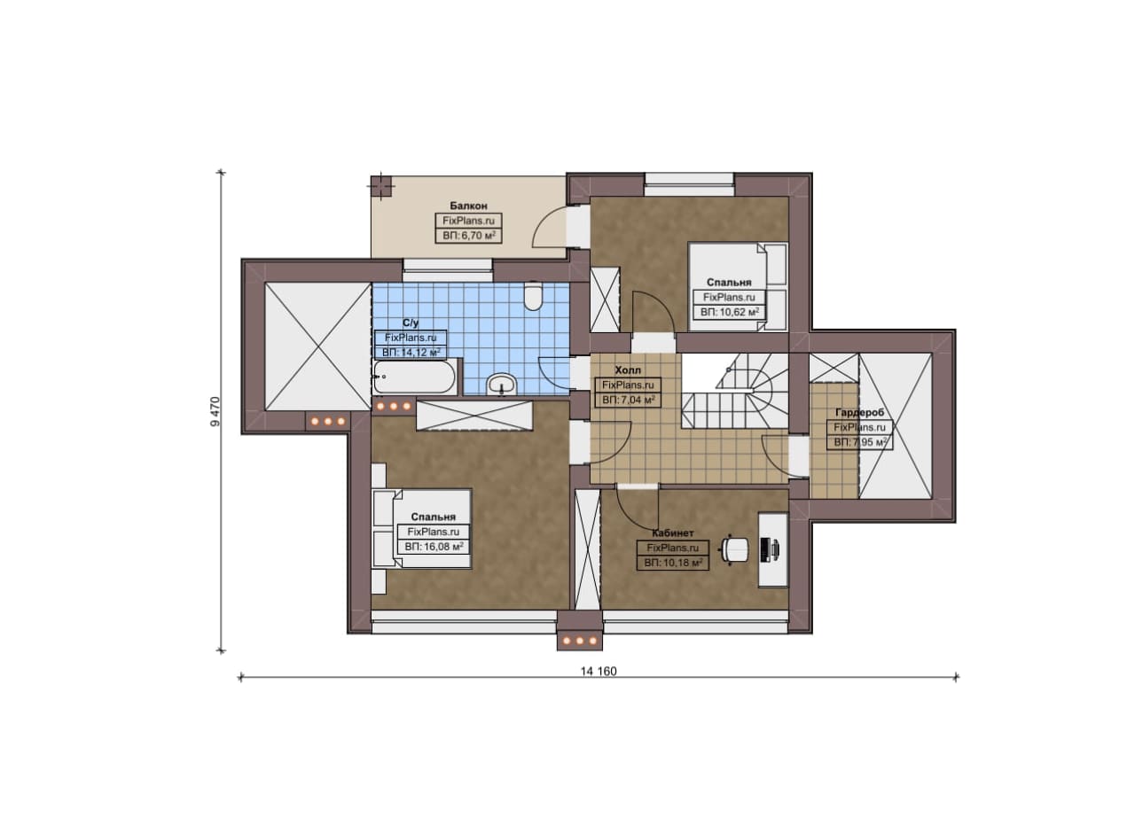 План мансардного этажа — проект F-15857