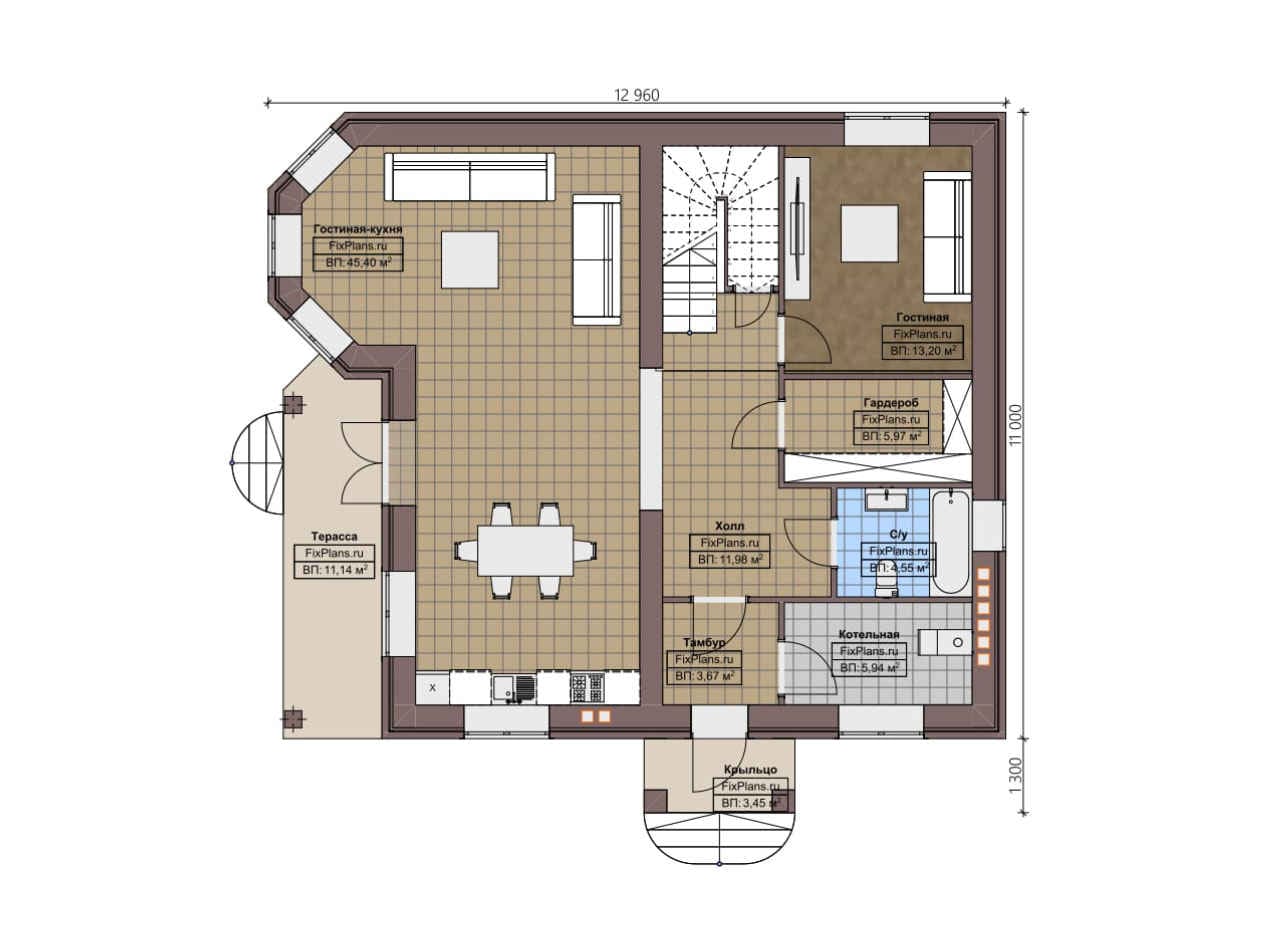 Планировка Двухэтажный дом F-4949